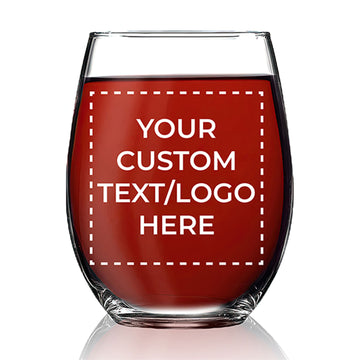 Verre à vin sans pied gravé avec logo personnalisé