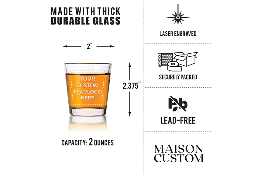 Custom Logo Engraved Shot Glass