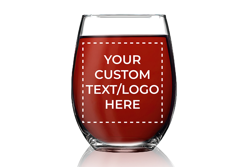 Custom Logo Engraved Stemless Wine Glass