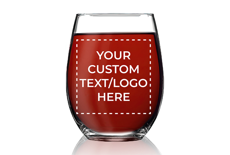 Verre à vin sans pied gravé avec logo personnalisé