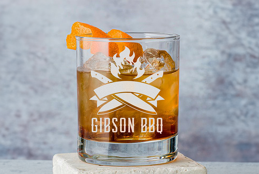 Custom Logo Engraved Whiskey Glass