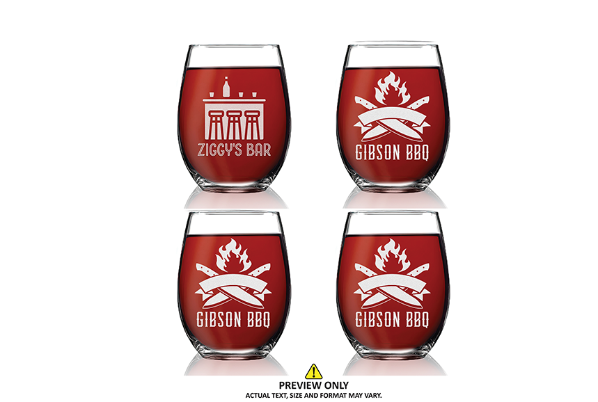 Custom Logo Engraved Stemless Wine Glass