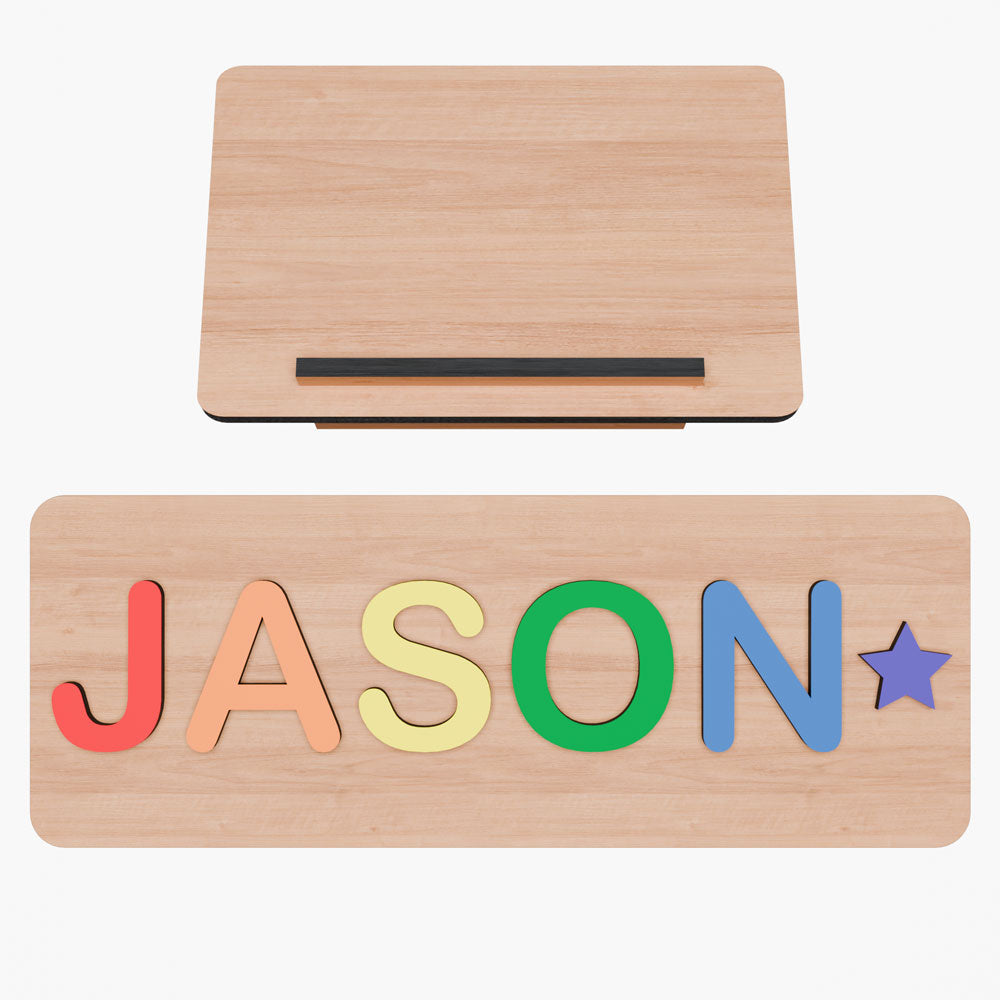 Puzzle en bois personnalisé avec nom - « Jouet pour bébé »