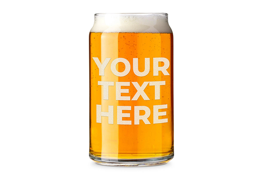 Verre de canette de bière gravé avec texte personnalisé