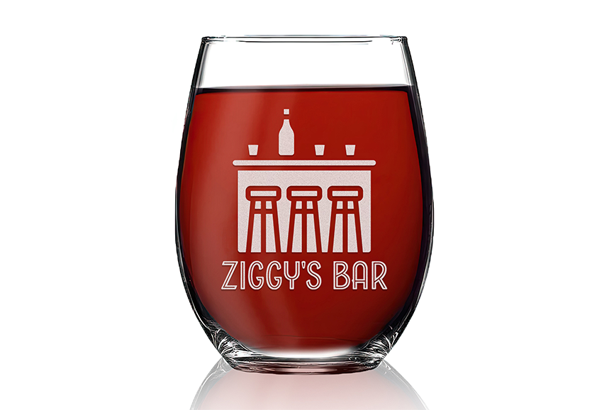 Custom Logo Engraved Stemless Wine Glass