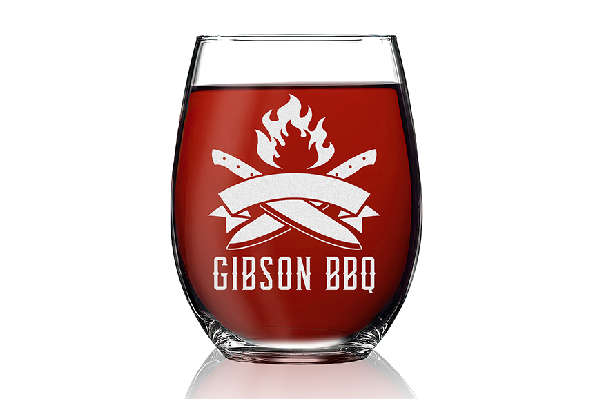 Custom Logo Engraved Stemless Wine Glass