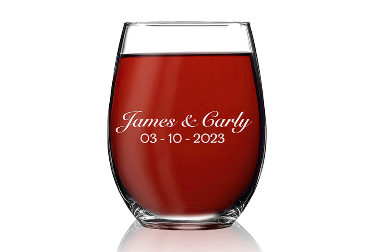 Custom Logo Engraved Stemless Wine Glass