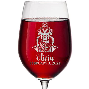 Personalized Wine Glass - Astrology - 