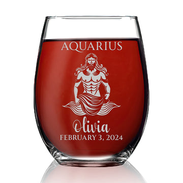 Personalized Stemless Wine Glass - 