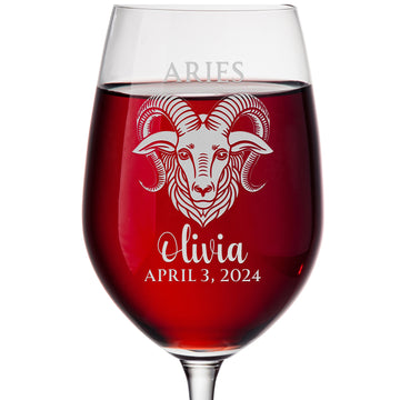 Personalized Wine Glass - Astrology - 