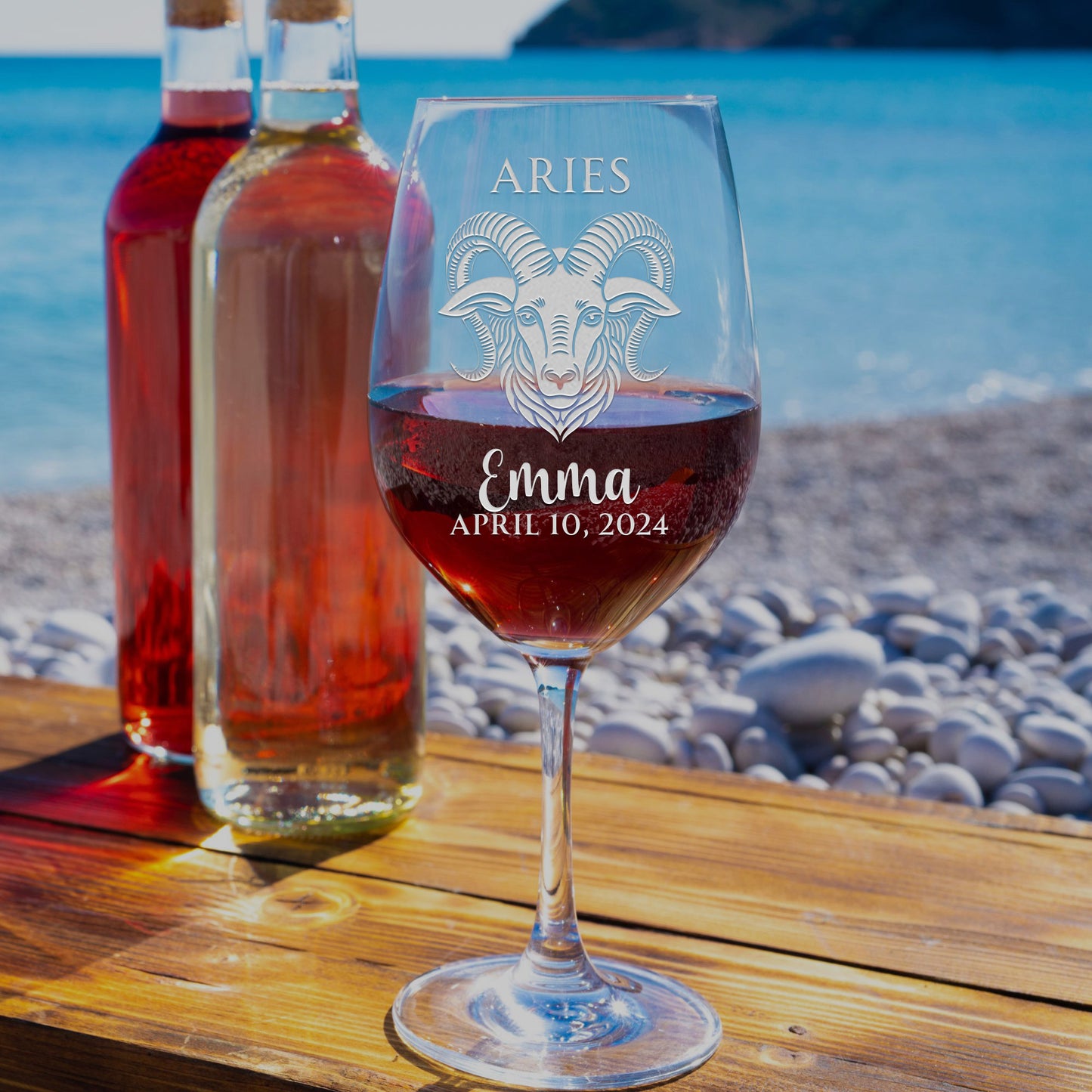 Personalized Wine Glass - Astrology - ARIES