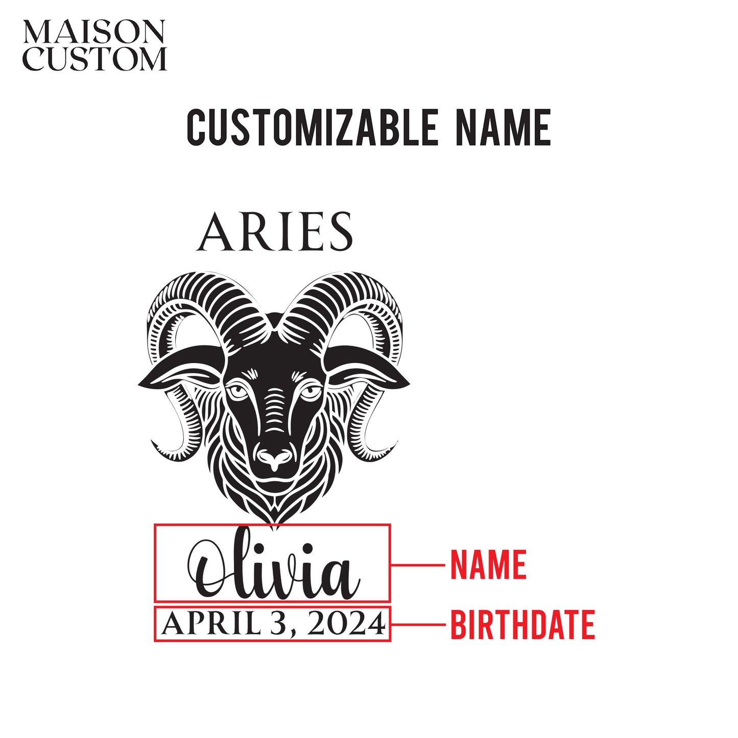 Personalized Stemless Wine Glass - Astrology - ARIES