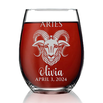 Personalized Stemless Wine Glass - 