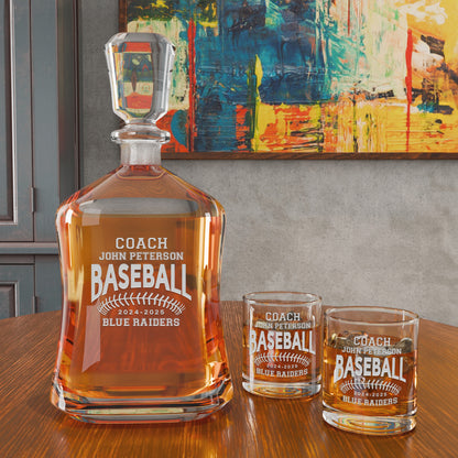 Personalized Decanter - "Baseball Coach"