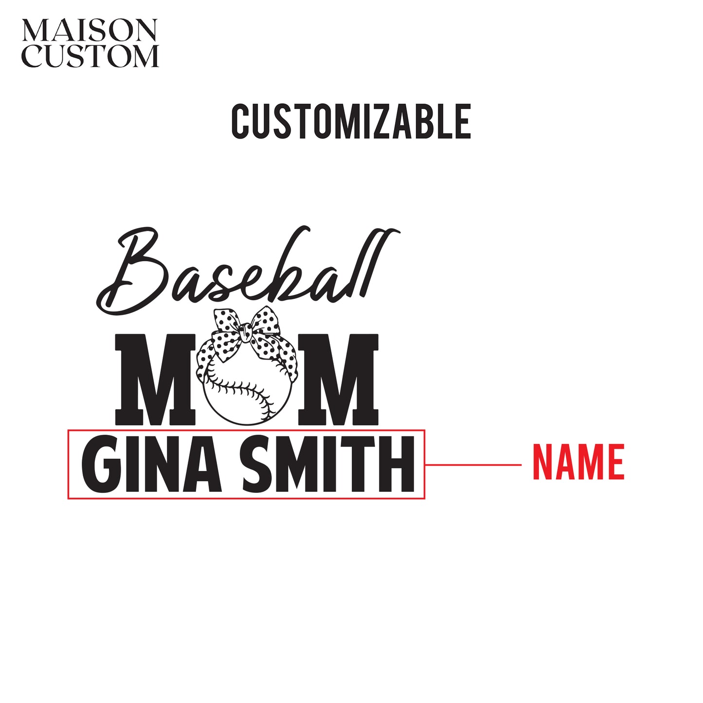 Personalized Wine Glass - Baseball Mom