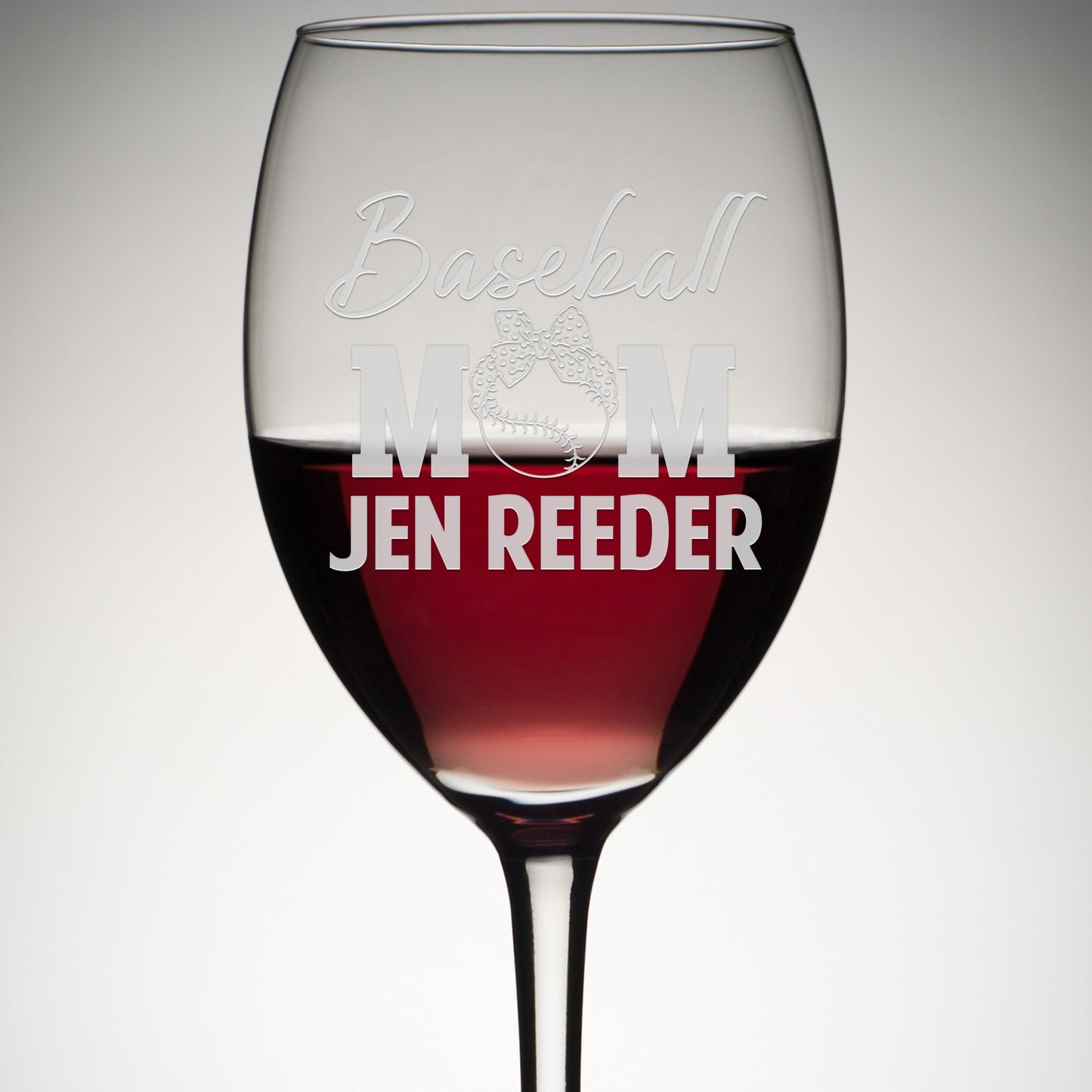 Personalized Wine Glass - Baseball Mom