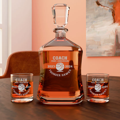 Personalized Decanter - "Basketball Coach"