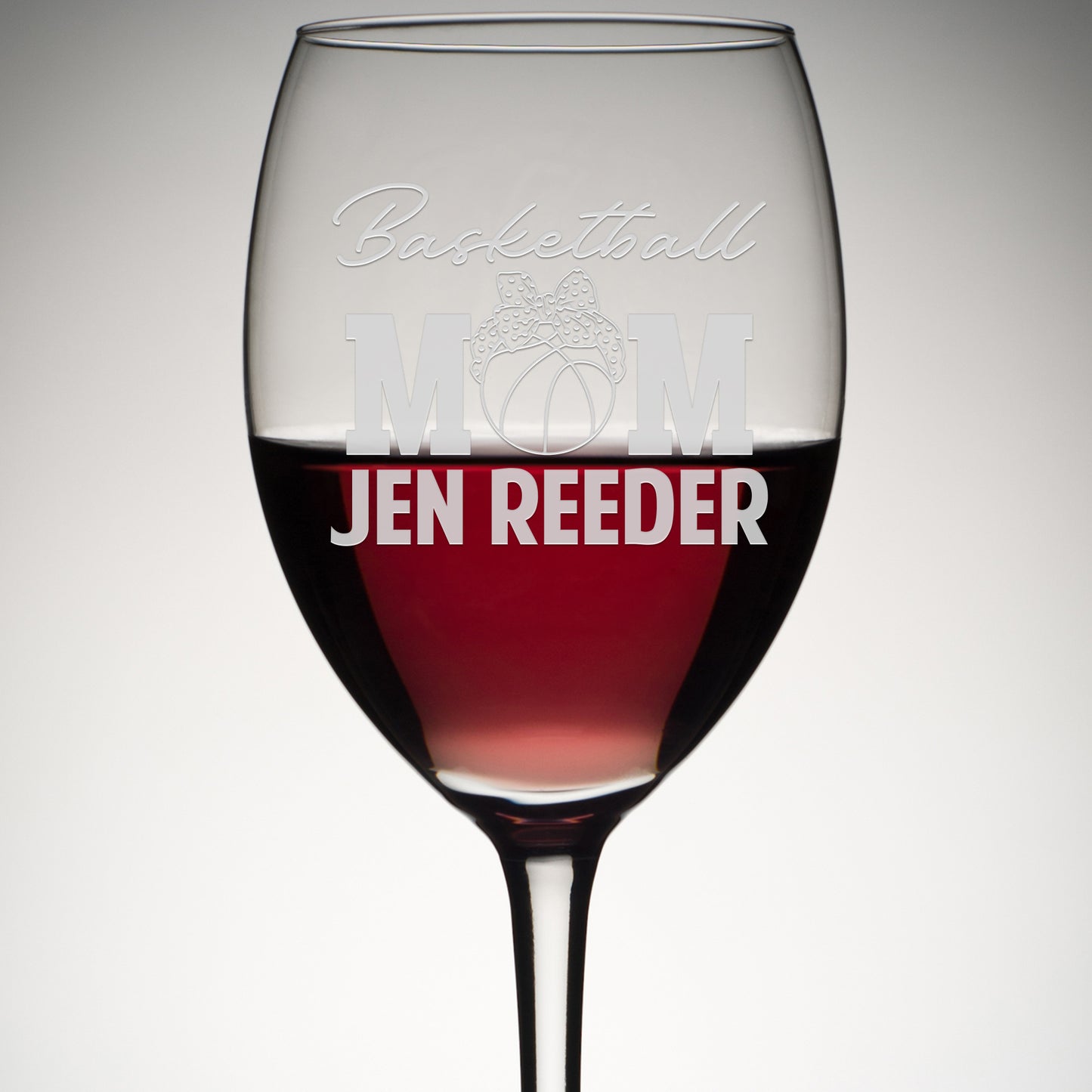 Personalized Wine Glass - Basketball Mom