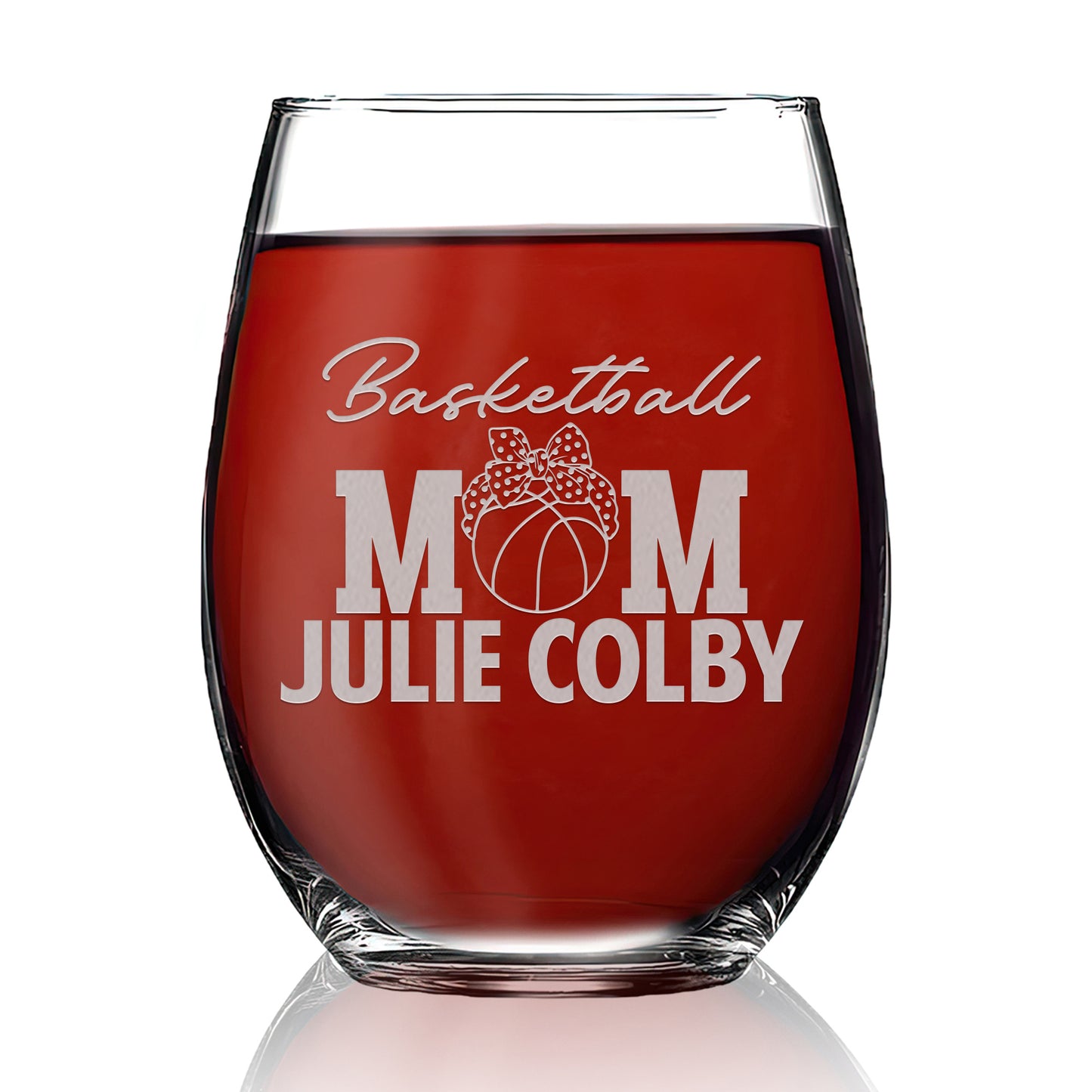 Personalized Stemless Wine Glass - Basketball Mom