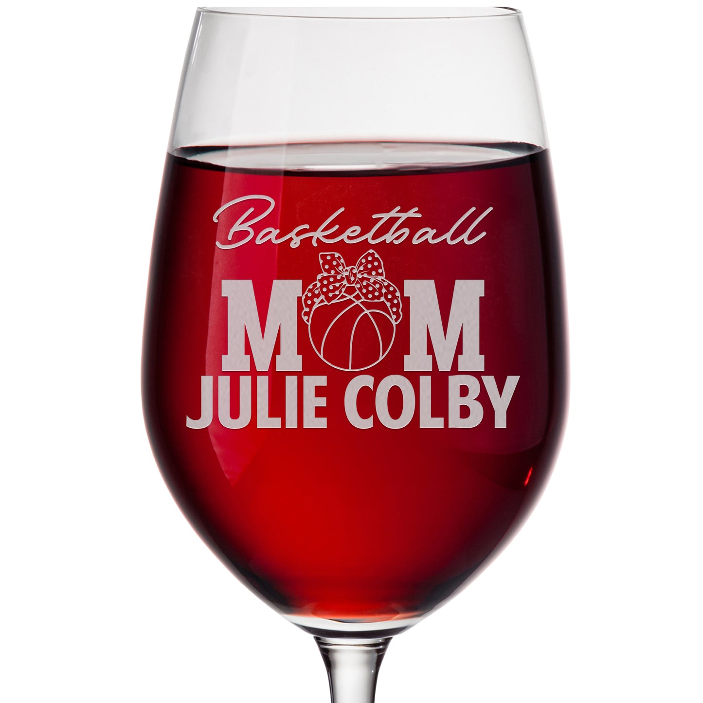 Personalized Wine Glass - Basketball Mom