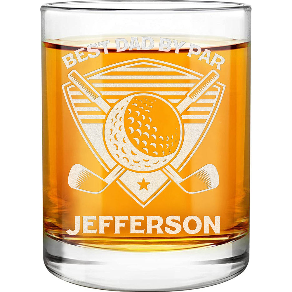 Personalized Whiskey Glass - "Best Dad By Par"