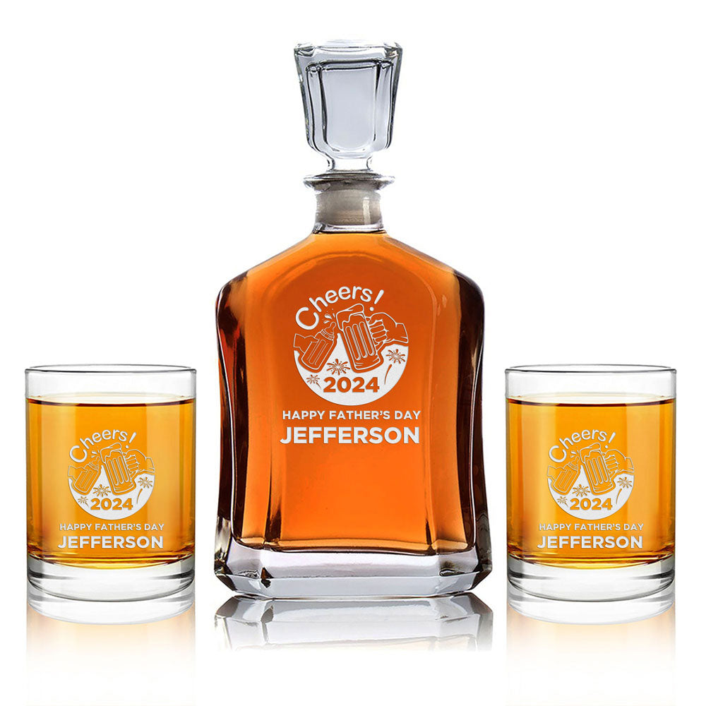 Personalized Decanter - "Cheers to Father's Day"