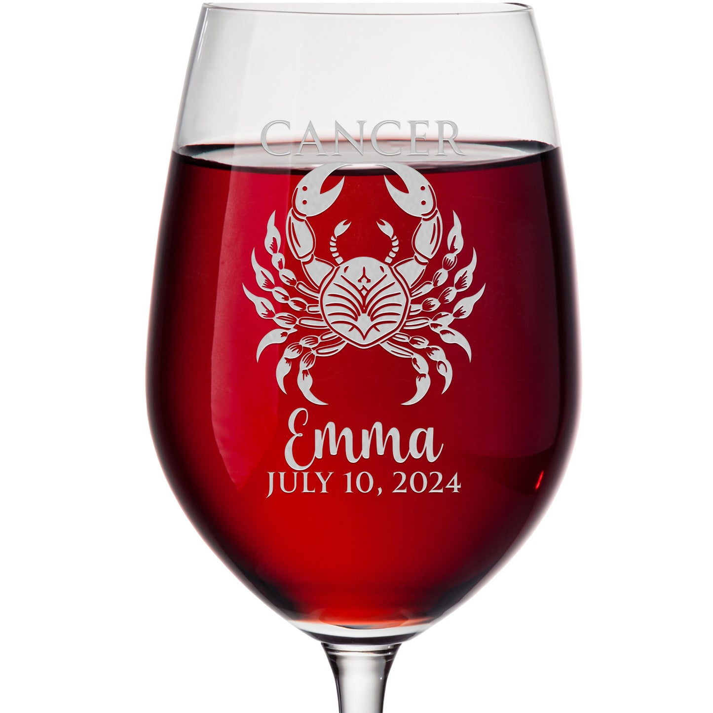 Personalized Wine Glass - Astrology - CANCER