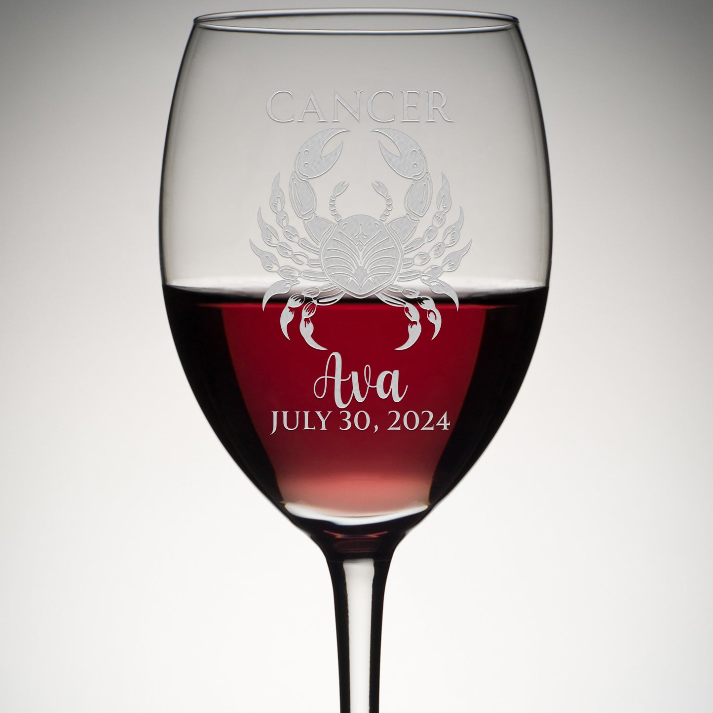 Personalized Wine Glass - Astrology - CANCER