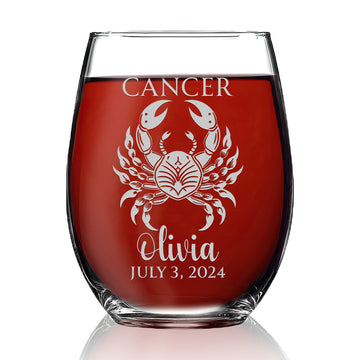 Personalized Stemless Wine Glass - 