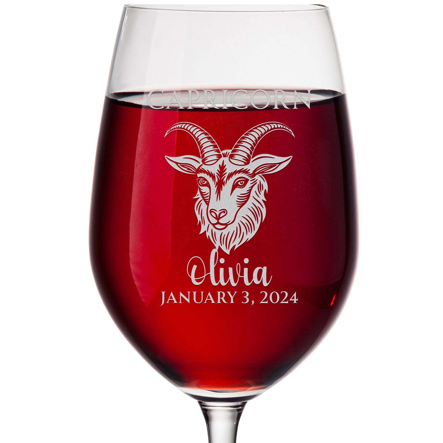 Personalized Wine Glass - Astrology - CAPRICORN