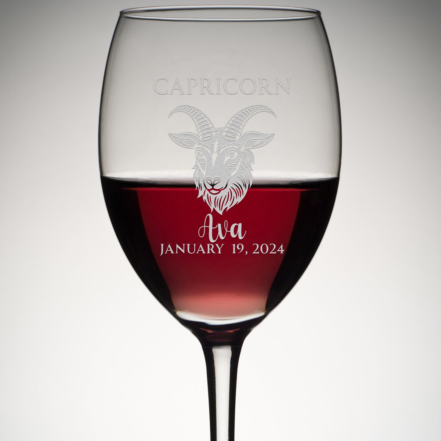 Personalized Wine Glass - Astrology - CAPRICORN