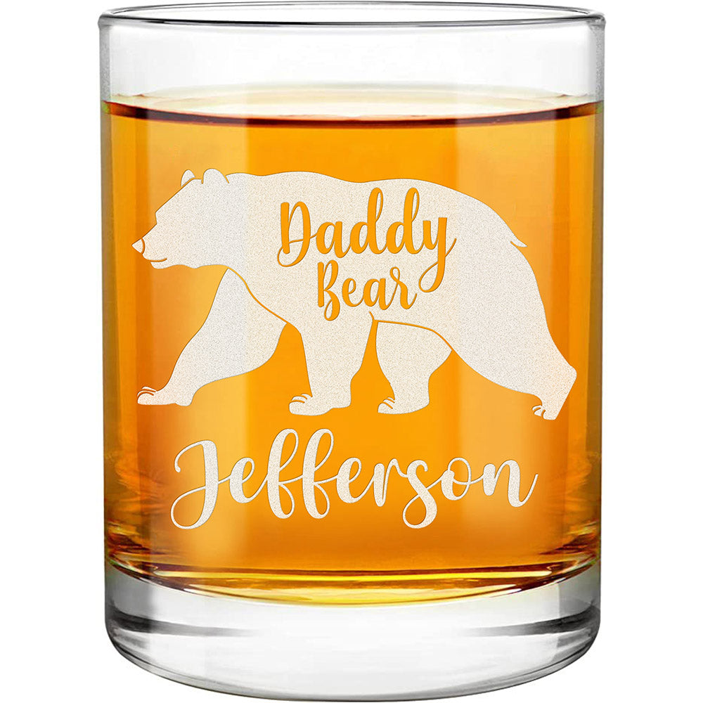 Personalized Whiskey Glass - "Daddy Bear"