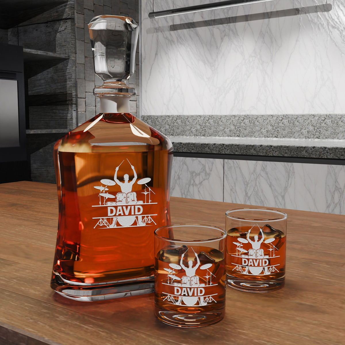 Personalized Decanter - Musician - "Drummer"
