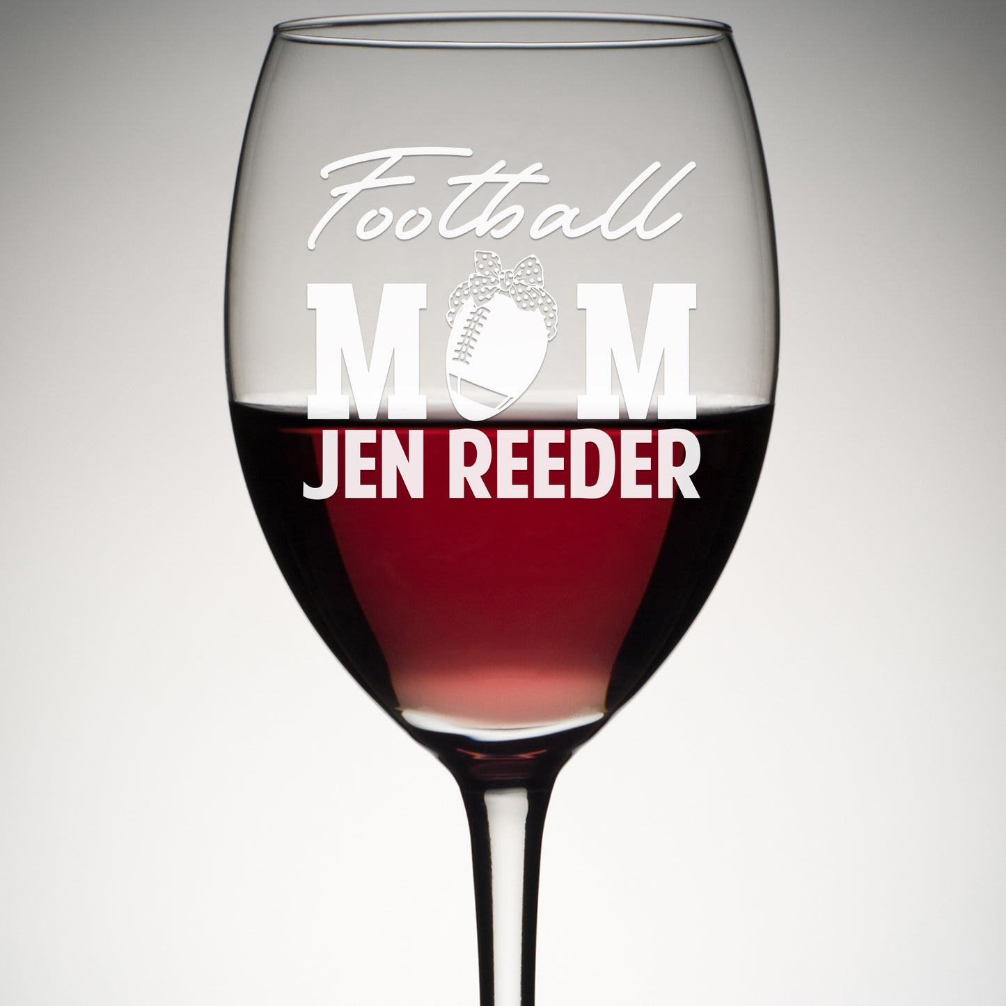 Personalized Wine Glass - Football Mom