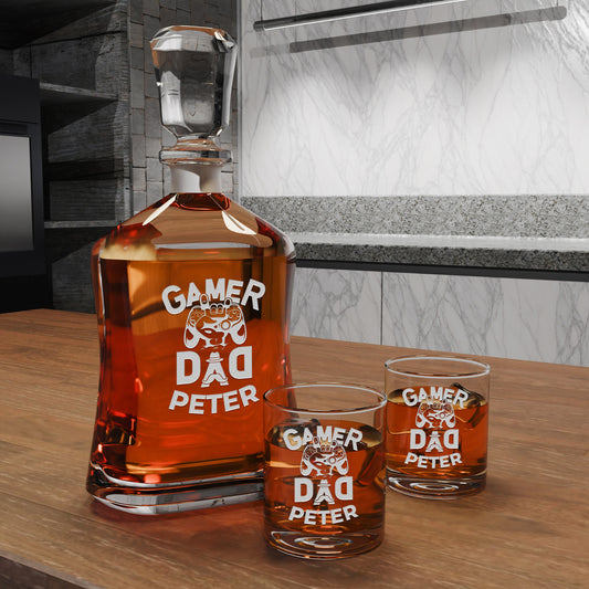 Personalized Decanter - "Gamer Dad"