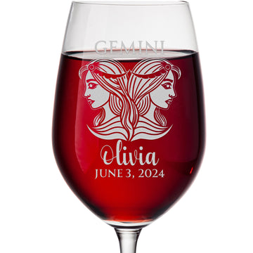 Personalized Wine Glass - Astrology - 