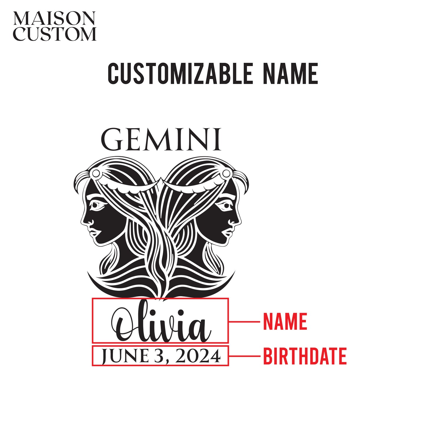 Personalized Stemless Wine Glass - Astrology - GEMINI