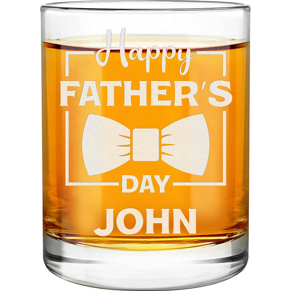 Personalized Whiskey Glass - "Happy Father's Day"