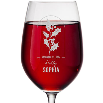 Personalized Wine Glass - Birth Flowers - 