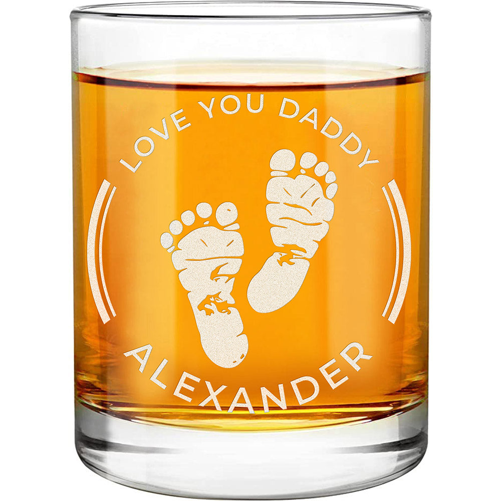 Personalized Whiskey Glass - "LOVE YOU DADDY"