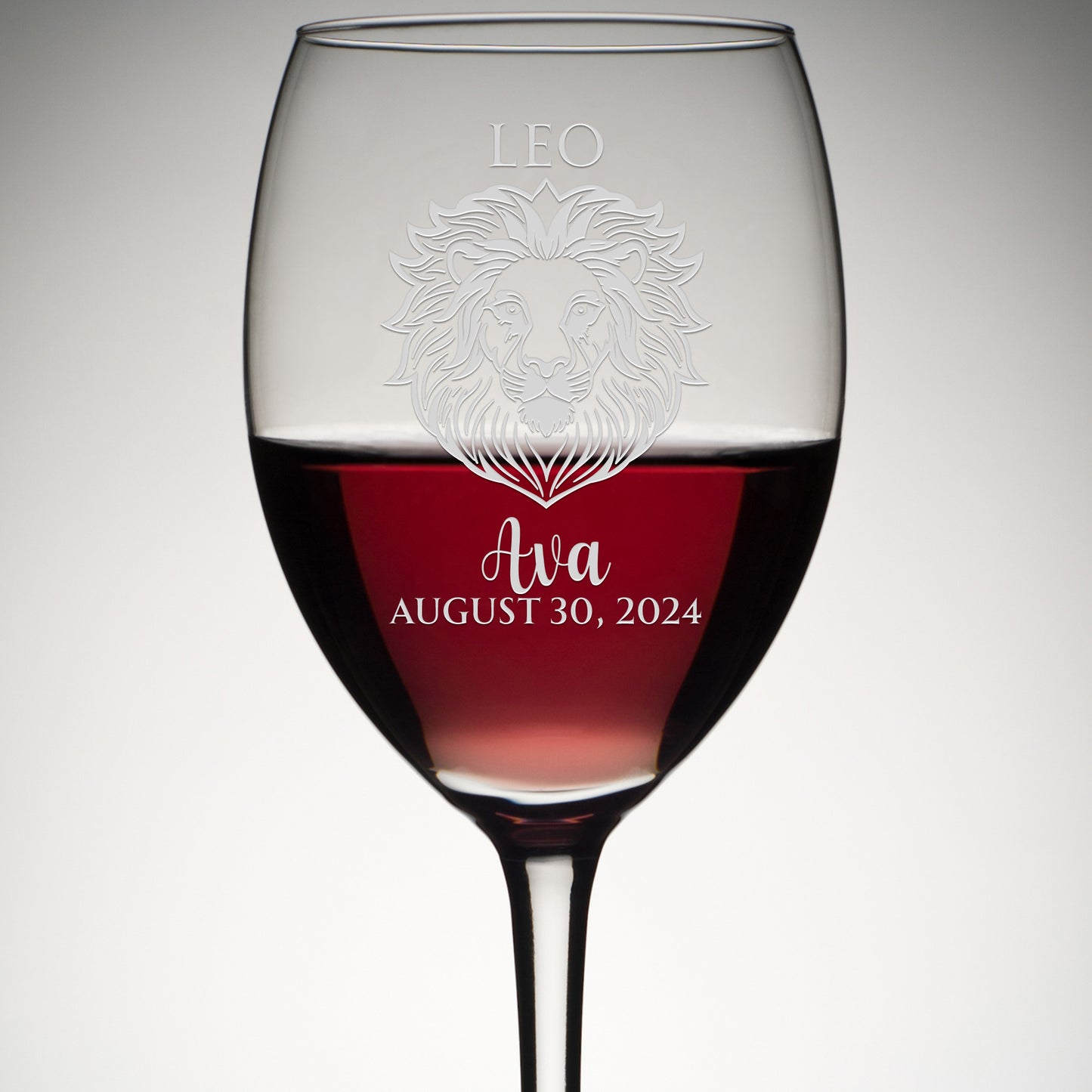 Personalized Wine Glass - Astrology - LEO