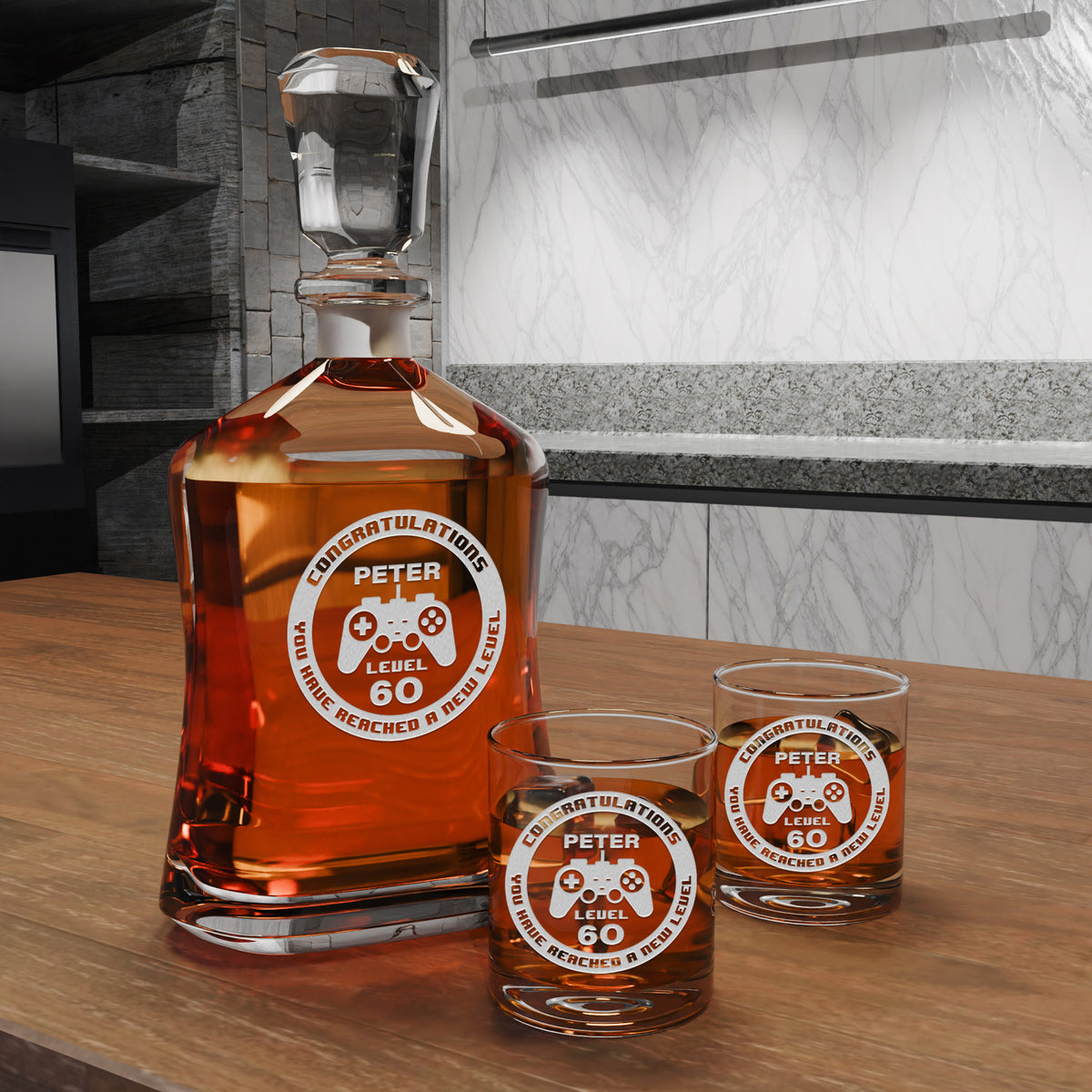 Carafe personnalisée - « Gamer Level Up »