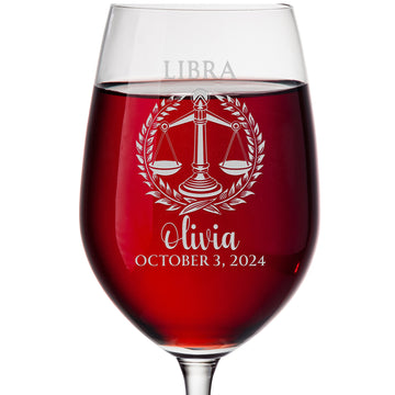 Personalized Wine Glass - Astrology - 