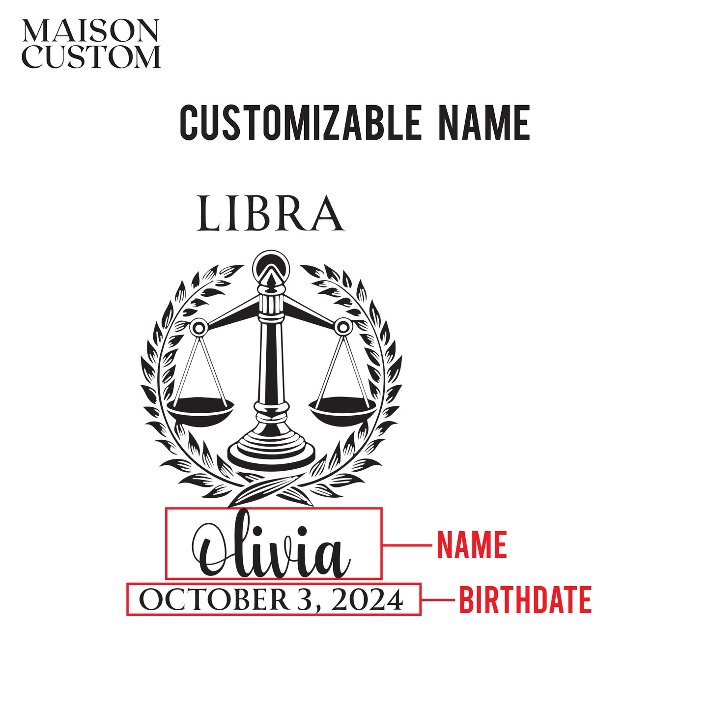 Personalized Wine Glass - Astrology - LIBRA