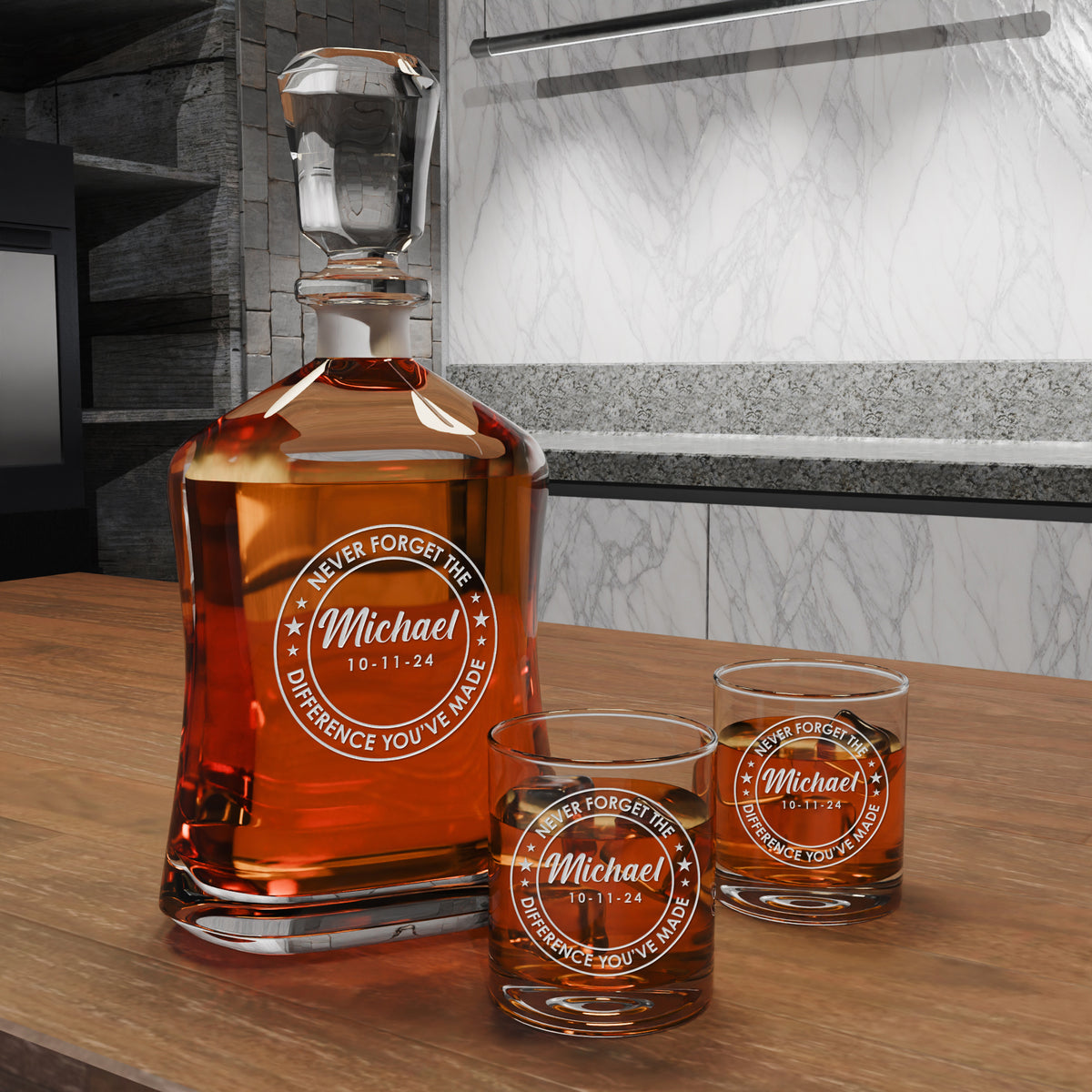 Personalized Decanter - "Never Forget The Difference You've Made"
