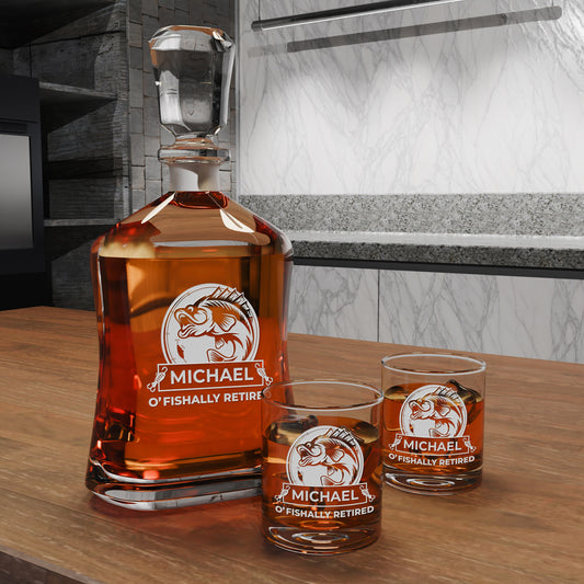 Personalized Decanter - "Ofishally Retired"