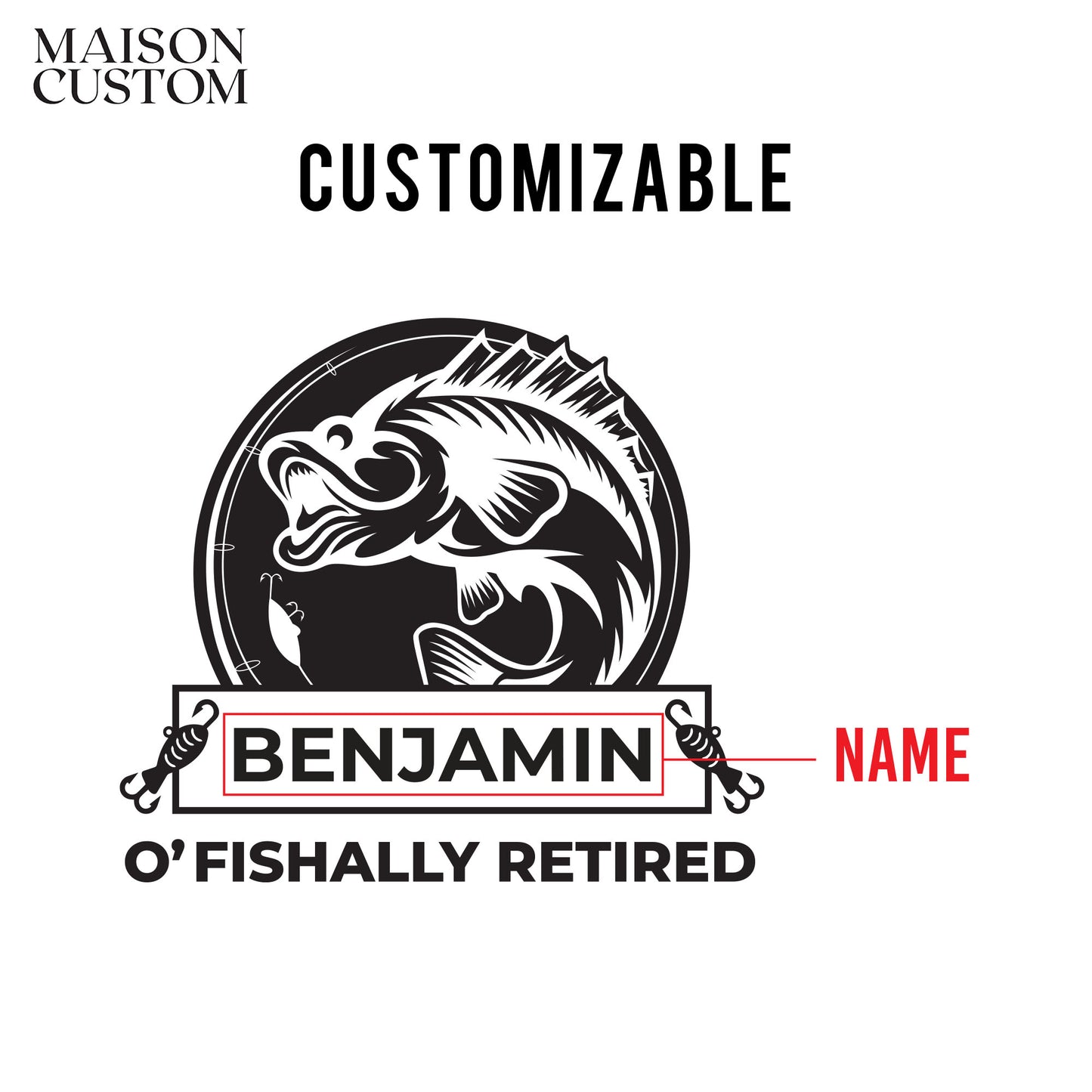 Personalized Whiskey Glass - "O'fishally Retired"