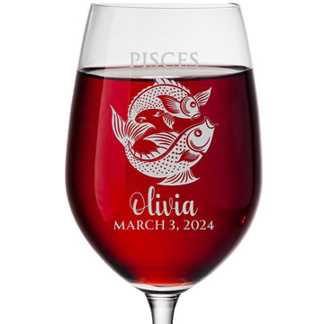 Personalized Wine Glass - Astrology - 