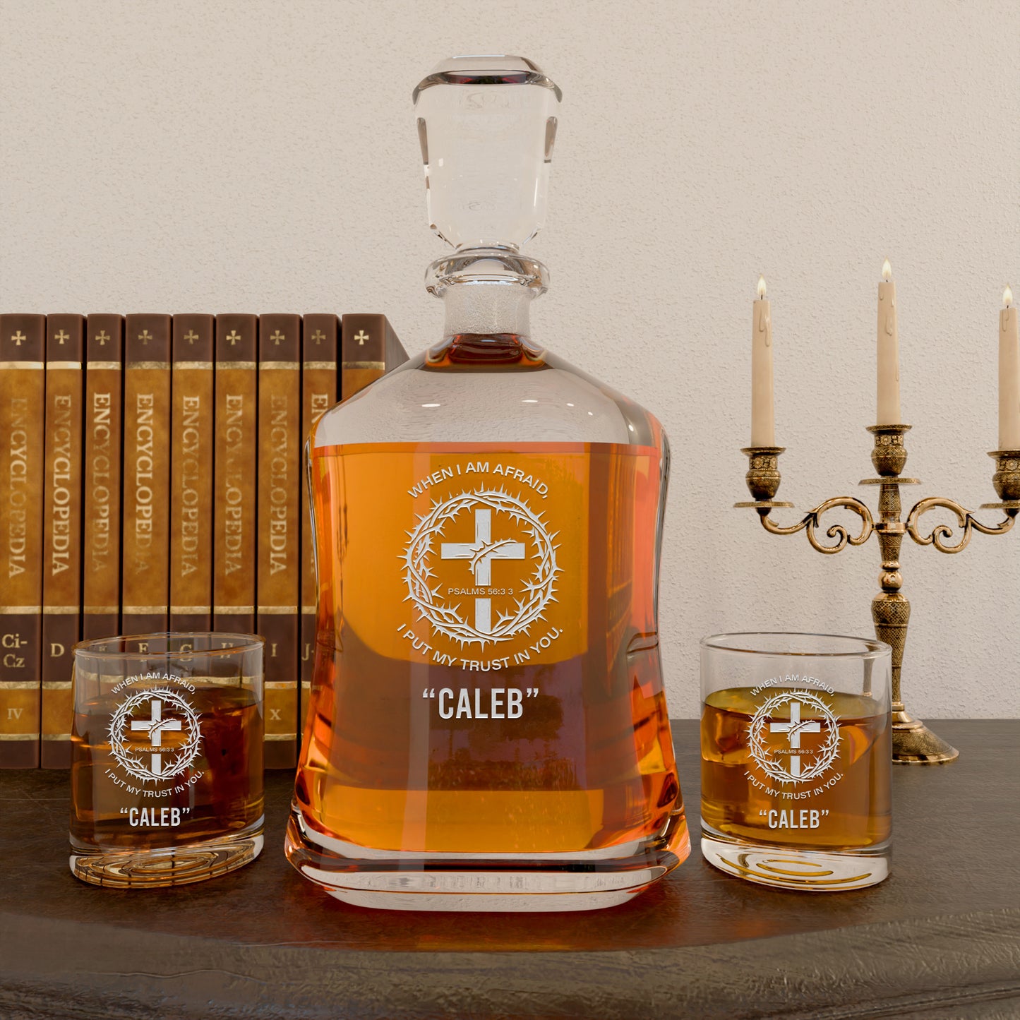 Personalized Decanter - "Psalms 56:3 3"