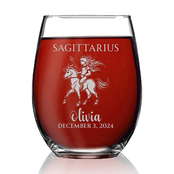 Personalized Stemless Wine Glass - 